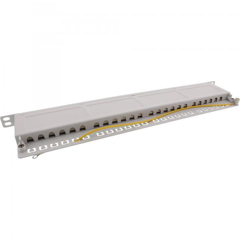 InLine Patch Panel Cat.6A 24-porte, 48,26cm (19"), 0,5HE, grigio chiaro RAL7035