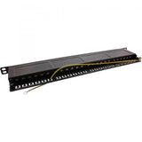 InLine Patch Panel Cat.6A 24-porte, 48,26cm (19"), 0,5HE, nero RAL9005