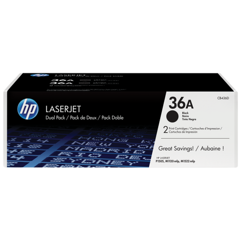 HP Confezione da 2 cartucce originali di Toner nero LaserJet 36A