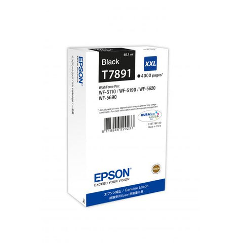 EPSON T7891 TANICA NERO PER WORKFORCE PRO WF-5110DW/WF-5190DW/WF-5620DWF/WF-5690DWF GARANZIA ITALIA (C13T789140)