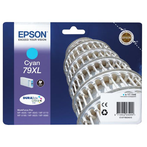 INK EPSON C13T79024010 CIANO TORRE DI PISA (TAGLIA XL) X WF-5110DW WF-5190DW WF-5620DWF WF-5690DWF WF-4630DWF WF-4640DTWF