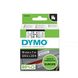 DYMO D1 NASTRO PER ETICHETTE IN POLIESTERE 19 MM X 7 MT BIANCO STAMPA NERA