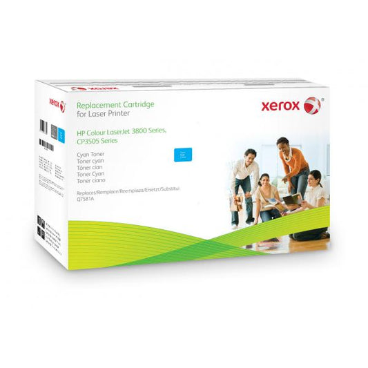 Xerox Cartuccia toner ciano. Equivalente a HP Q7581A. Compatibile con HP Colour LaserJet 3800, Colour LaserJet CP3505