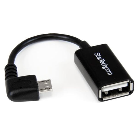 STARTECH CAVO ADATTATORE MICRO USB A USB FEMMINA ANGOLATO A DESTRA NERO