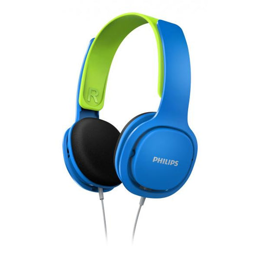PHILIPS SHK2000 CUFFIE PER BAMBINI CON LIMITAZIONE DEL VOLUME CAVO 1.2MT JACK 3.5MM COLORE AZZURRO/VERDE