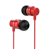 AURICOLARI STEREO LENOVO HF118 IN-EAR METALLICI CON FILO E MICROFONO 1 X JACK 3.5 MM ROSSO