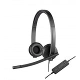 LOGITECH H570E STEREO CUFFIE CON MICROFONO CAVO 1MT CONNETTORE USB COLORE NERO