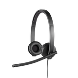 LOGITECH H570E STEREO CUFFIE CON MICROFONO CAVO 1MT CONNETTORE USB COLORE NERO