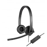 LOGITECH H570E STEREO CUFFIE CON MICROFONO CAVO 1MT CONNETTORE USB COLORE NERO