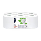 PAPERNET CARTA IGIENICA JUMBO MINI 2 VELI MICROGOFFRATO 150 MT 405 STRAPPI BIANCO CONF 12 Pz.