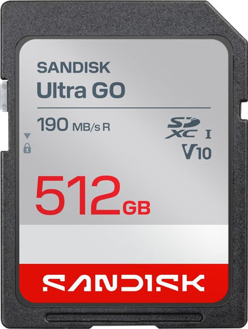 SanDisk SDXC Ultra GO 512GB (UHS-1, V10, U1, C10, R190MB/s, Full HD Video) (00226976)