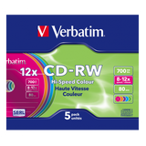 VERBATIM 43167 5 JEWEL CASE CD-RW 12X