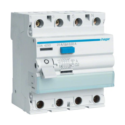 Hager CDA425D interruttore automatico Dispositivo a corrente residua A-type 4 4 modulo/moduli