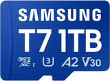 Samsung T7 microSDXC Speicherkarte 1 TB UHS-I bis 170 MB/s Lesen U3 V30 A2 (MB-MB1T0T/WW)