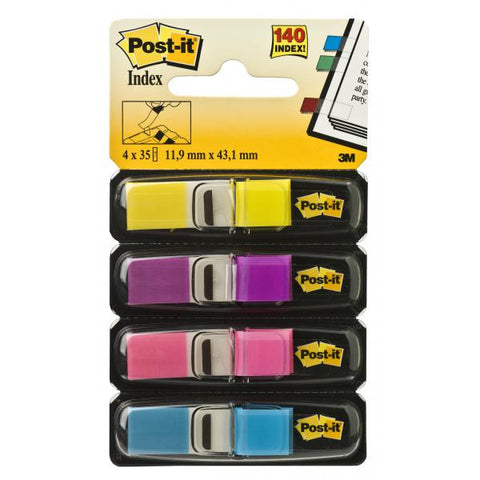 3M POST-IT INDEX MINISET SEGNAPAGINA 12MMx43.6MM COLORI ASSORTITI CONF. 140 Pz.