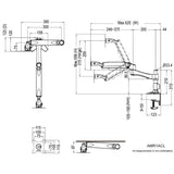 LONG ARTICULATING MNTR ARM - CLAMP