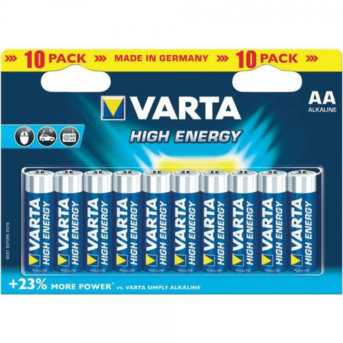 VARTA HIGH ENERGY BATTERIA STILO AA 1.5 V CONF 10 Pz.