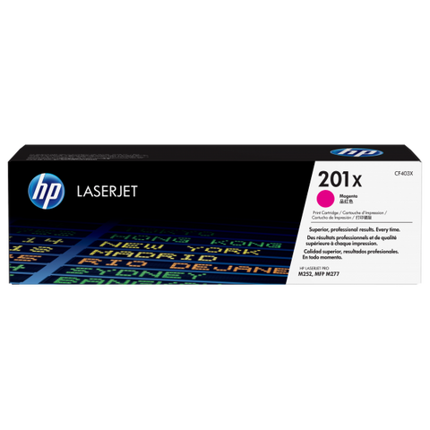 TONER HP 201X MAGENTA PARA ESTAMPACIONES LASER HP 2.300PG (CF403X)