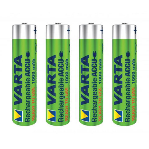 VARTA PROFESSIONAL BATTERIE MINI STILO AAA NiMH 1.000 mAh CONF. 4 PZ.