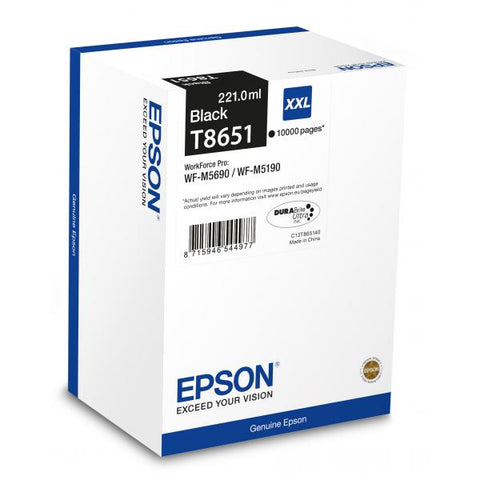 EPSON T8651 DURABRITE ULTRA CARTUCCIA NERO IN BLISTER PER WORKFORCE PRO WF-M5190DW/M5690DWF 221 ML
