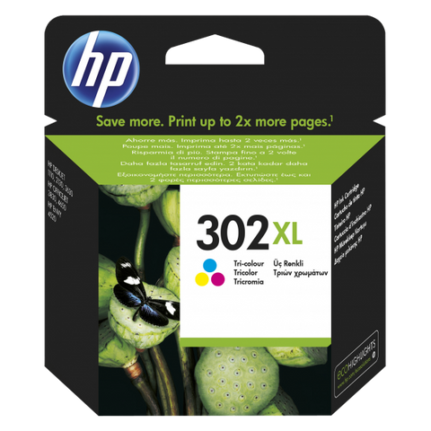 HP 302XL CARTUCCIA XL MULTICOLOR GIALLO/CIANO/MAGENTA PER STAMPANTI HP DDESKJET/OFFICEJET 330 PAG