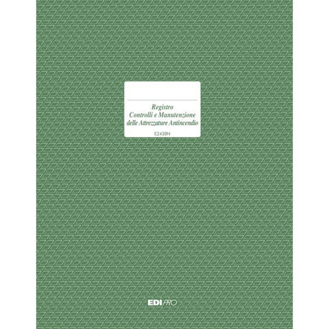 EDIPRO REGISTRO CONTROLLI E MANUTENZIONE ATTREZATURA ANTINCENDIO 245X310 mm 48 PAGINE CONF 5 Pz.