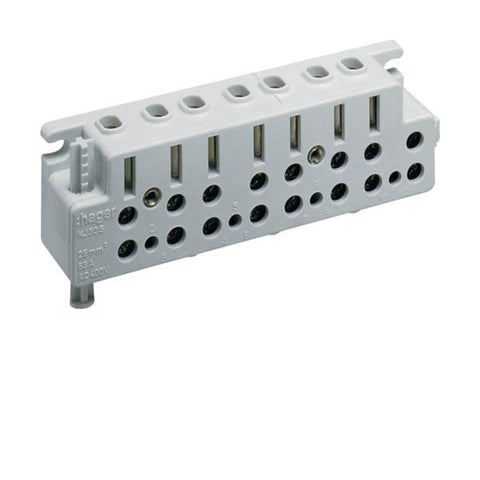 Hager KJ30S morsettiera 4P Grigio