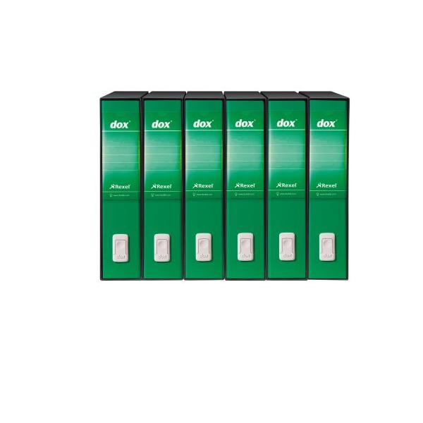 REXEL DOX 2 REGISTRATORE FORMATO PROTOCOLLO 285X350X80 MM COL. VERDE CONF 6 PZ.