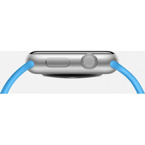 APPLE WATCH SPORT CASSA 38mm ALLUMINIO SILVER CINTURINO BLUE GARANZIA EUROPA