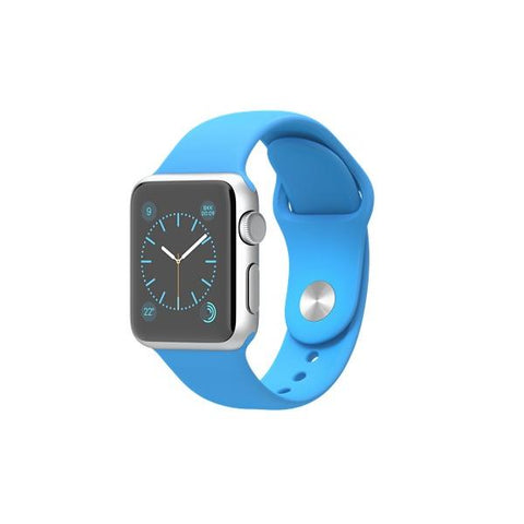 APPLE WATCH SPORT CASSA 38mm ALLUMINIO SILVER CINTURINO BLUE GARANZIA EUROPA