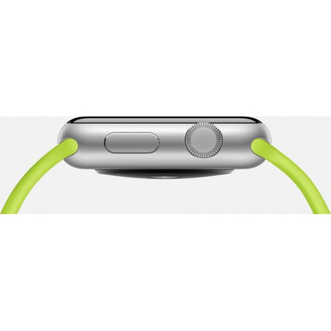 APPLE WATCH SPORT CASSA 38mm ALLUMINIO SILVER CINTURINO GREEN GARANZIA EUROPA