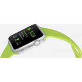 APPLE WATCH SPORT CASSA 38mm ALLUMINIO SILVER CINTURINO GREEN GARANZIA EUROPA