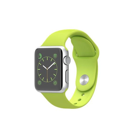 APPLE WATCH SPORT CASSA 38mm ALLUMINIO SILVER CINTURINO GREEN GARANZIA EUROPA