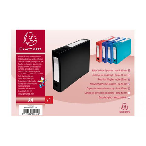 EXACOMPTA SOFT PLASTIC CARTELLA PORTA PROGETTI IN PP C/BOTTONE 240X320 mm DORSO 6 CM COL. NERO