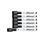 REXEL PENNARELLO MAGNETICO PER LAVAGNA NERO PUNTA CONICA CONF 6 Pz.