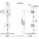 Amer Networks AMR2S32V supporto da tavolo per Tv a schermo piatto 81,3 cm [32] Nero Scrivania (DUAL VERTICLE MOUNT STAND - MAX 32IN)