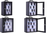 pavo Smartphone-Schrank fr 48 Smartphones dunkelgrau Stahl/Plexiglas 376x205x445 mm