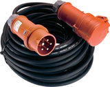 AS Schwabe Strom Verlngerungskabel [ CEE-Stecker - CEE-Kupplung] 32 A Schwarz 25.00 m mit Phasenwender 60518 (60518)