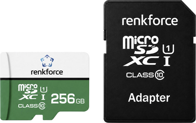 Renkforce RF-mSDC-256GB microSD-Karte 256 GB Class 10, UHS-Class 1, UHS-I inkl. SD-Adapter (RF-7578368)