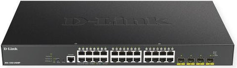 D-Link DGS 1250-28XMP - Switch - L3 Lite - Smart - 24 x 10/100/1000 (PoE) + 4 x 10 Gigabit SFP+ - an Rack montierbar - PoE (370 W)