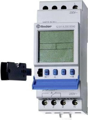 Finder Zeitschaltuhr fr Hutschiene Betriebsspannung: 230 V/AC 12.91.8.230.0090 1 Wechsler 16 A 250 V/AC Tagesprogramm (12.91.8.230.0090)