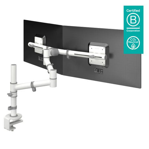 Dataflex Viewgo braccio porta monitor - scrivania 130 (Dataflex Viewgo dual monitor arm - white - desk clamp and bolt through mounts - depth adjustment [1Year warranty])