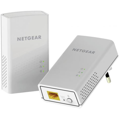 NETGEAR POWERLINE 1000 + WIFI CONFEZIONE 2 x ADATTATORE ETHERNET RETE ELETTRICA WI-FI 1 PORTA LAN RJ-45 GIGABIT ETHERNET COLORE BIANCO