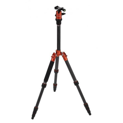 Rollei Compact Traveler No. 1 Carbon treppiede Fotocamere digitali/film 3 gamba/gambe Nero, Arancione (Rollei Selfie Stick 4 Me selfie-stang)