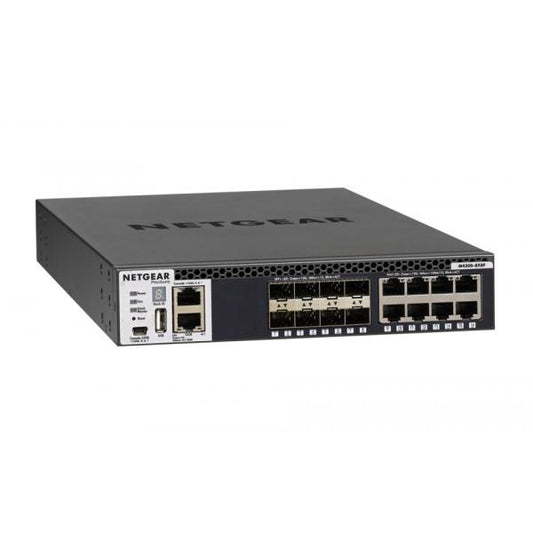 NETGEAR M4300-8X8F Gestito L3 10G Ethernet [100/1000/10000] 1U Nero (NETGEAR M4300-8X8F - Switch - L3 - Managed - 8 x 10/100/1000/10000 + 8 x 10 Gigabit SFP+ - front to back airflow - rack-mountable)
