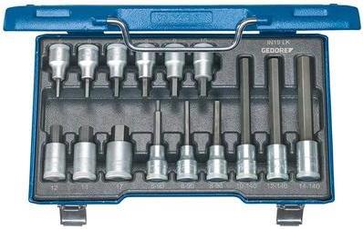 Gedore 6129360 Innen-Sechskant Steckschlssel-Bit-Einsatz-Set 15teilig 1/2 (12.5 mm)