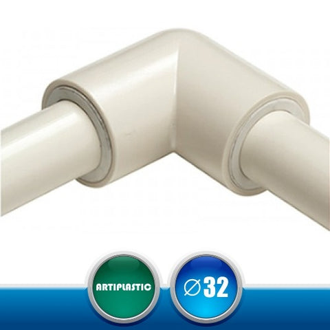 3204CR Connettore Angolare a 90 per Tubi Rigidi Scarico Condensa - Diametro 32 mm