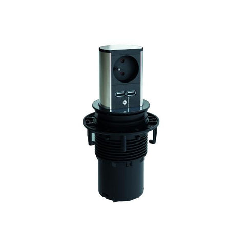 Bachmann 928.017 Interno 1presa(e) AC 2m Nero, Argento prolunghe e multiple