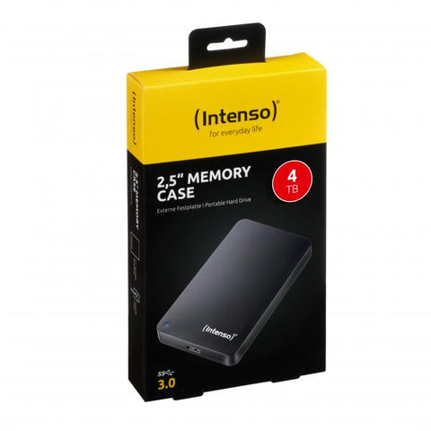 Intenso 6021512 disco rigido esterno 4 TB 5400 Giri/min 2.5 USB tipo A 3.2 Gen 1 [3.1 Gen 1] Nero (4TB Intenso Memory Case 2.5 inch USB 3.0 Ext HDD)