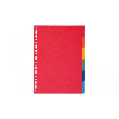 EXACOMPTA DIVISORI IN CARTONCINO RICICLATO 220GR 225X297 mm 6 TASTI COLORI ASSORTITI